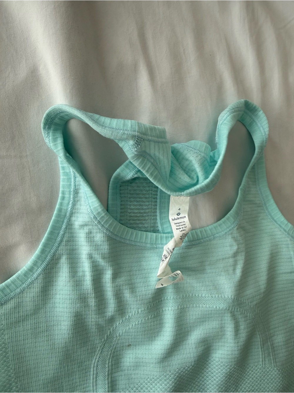 lululemon athletica Light Aqua Ribbed Racerback Tank